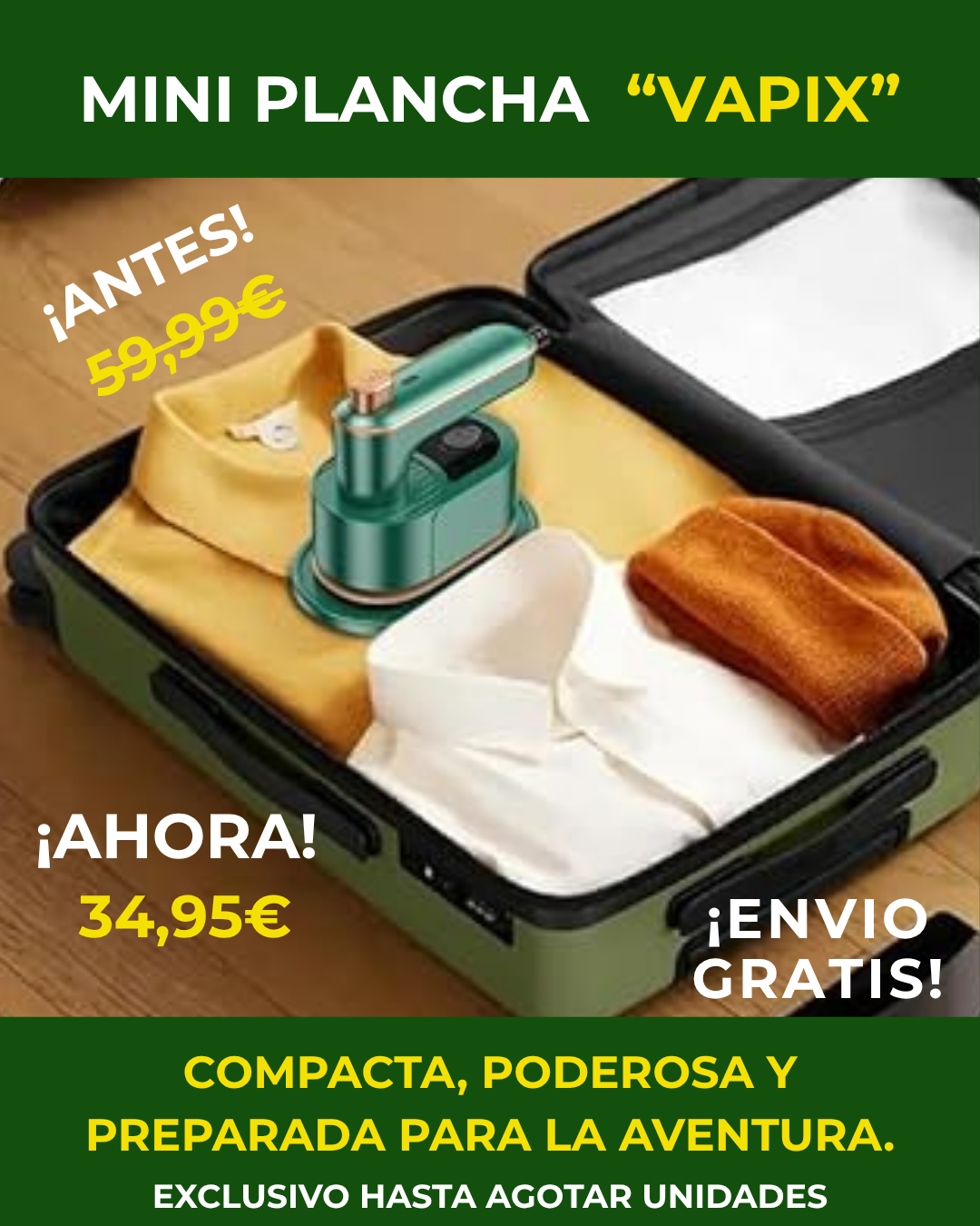 Mini plancha de vapor 